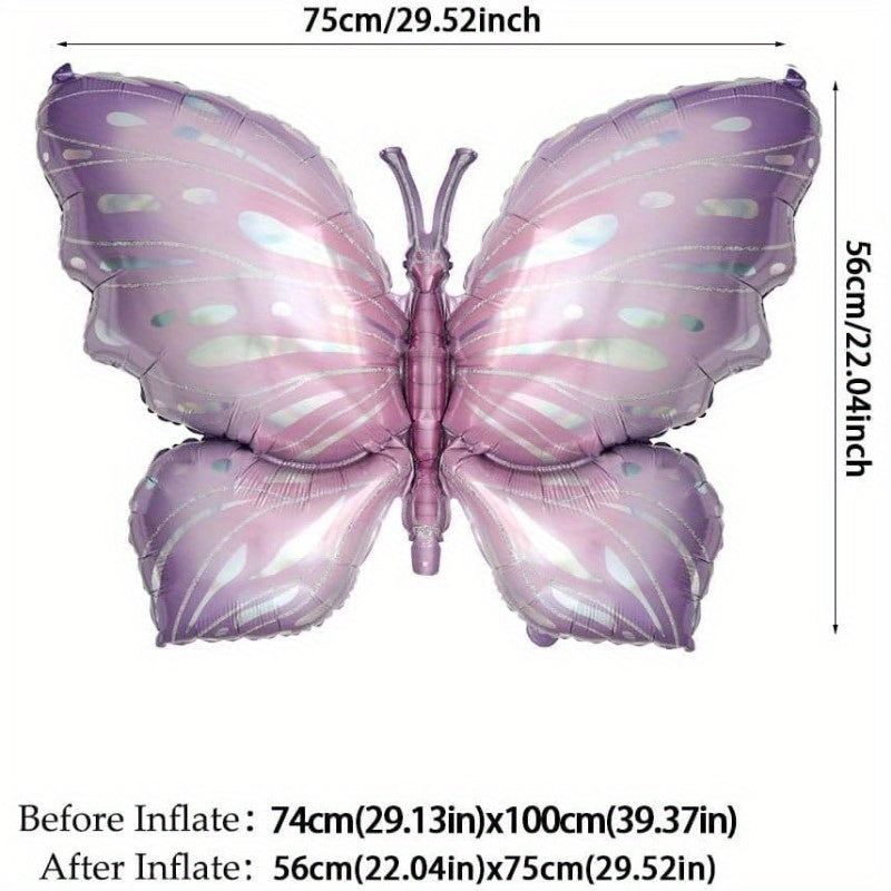 4pcs Butterfly Balloon 101.6cm Pink Purple Foil Polyester Film Balloon