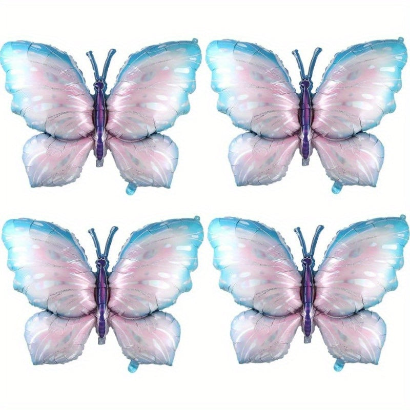 4pcs Butterfly Balloon 101.6cm Pink Purple Foil Polyester Film Balloon