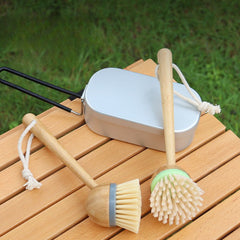Pot Brush With Long Bamboo Handle Cleaning Brush