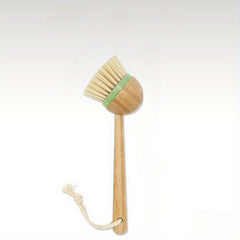 Pot Brush With Long Bamboo Handle Cleaning Brush