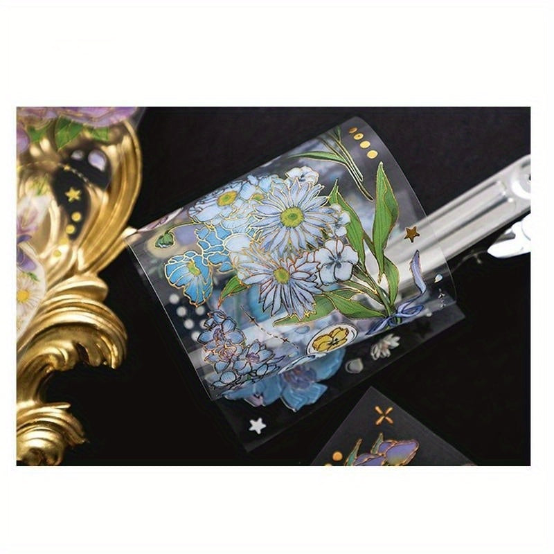 3pcs Set Flower 3D Hot Stamping Stickers Four Seasons Decorative Scrapbooking