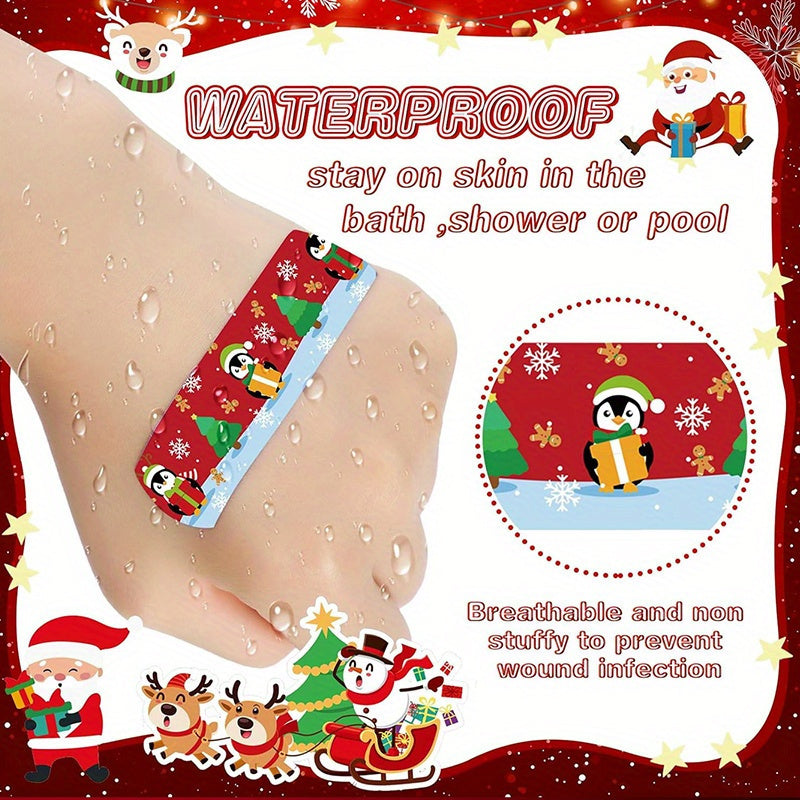 30-50pcs Christmas Cartoon Bandages Waterproof Adhesive Stic