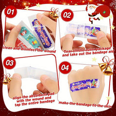 30-50pcs Christmas Cartoon Bandages Waterproof Adhesive Stic