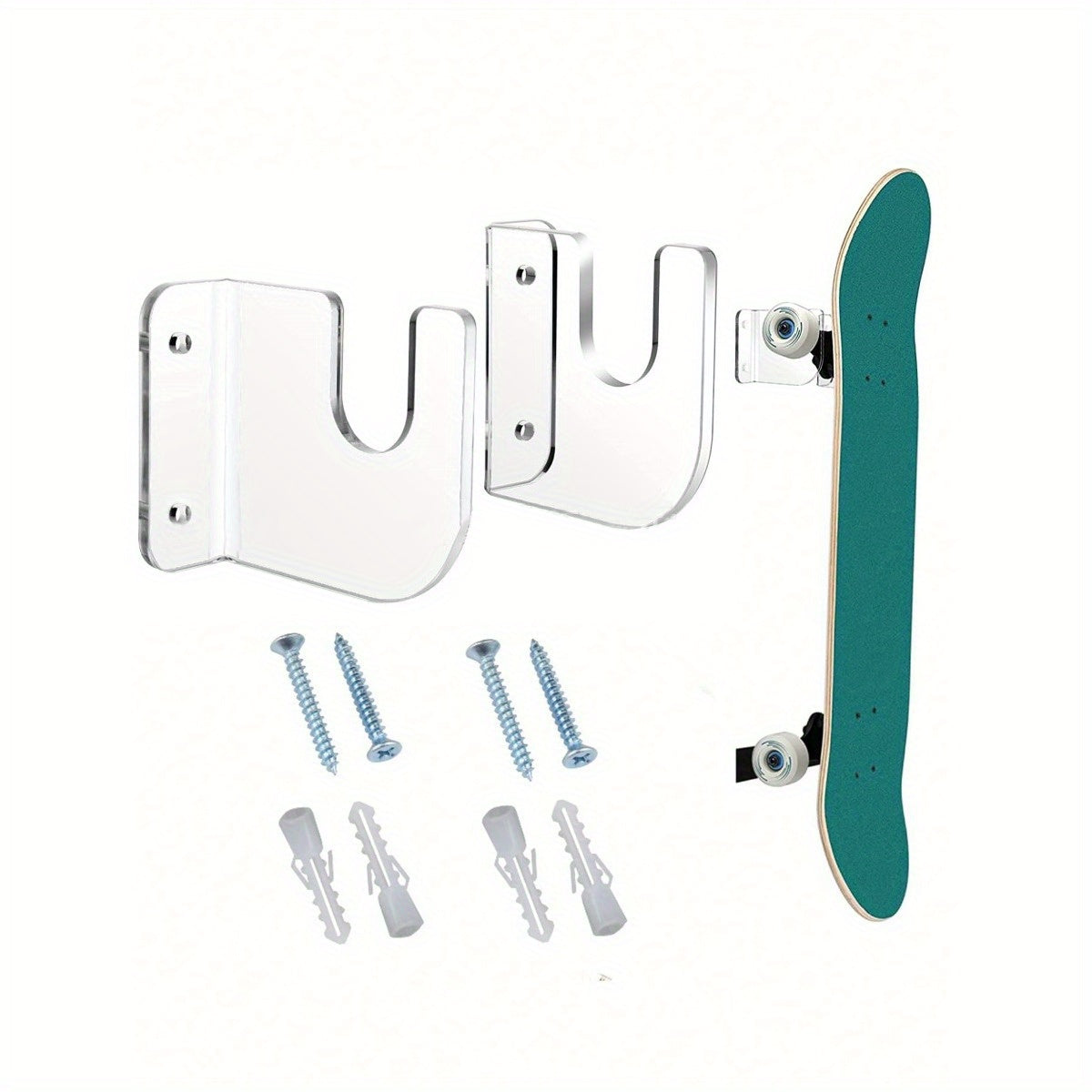 Skateboard Wall Mount Acrylic Display Racks Stand Storage Hanger Bracket