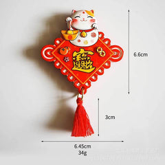 Lucky Cat Chinese Knot Magnet God Of Wealth Sticker Home Decoration Gift