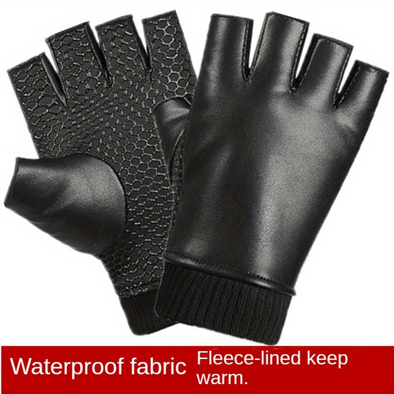 Waterproof Faux Leather Gloves for Outdoor Cycling & Skiing