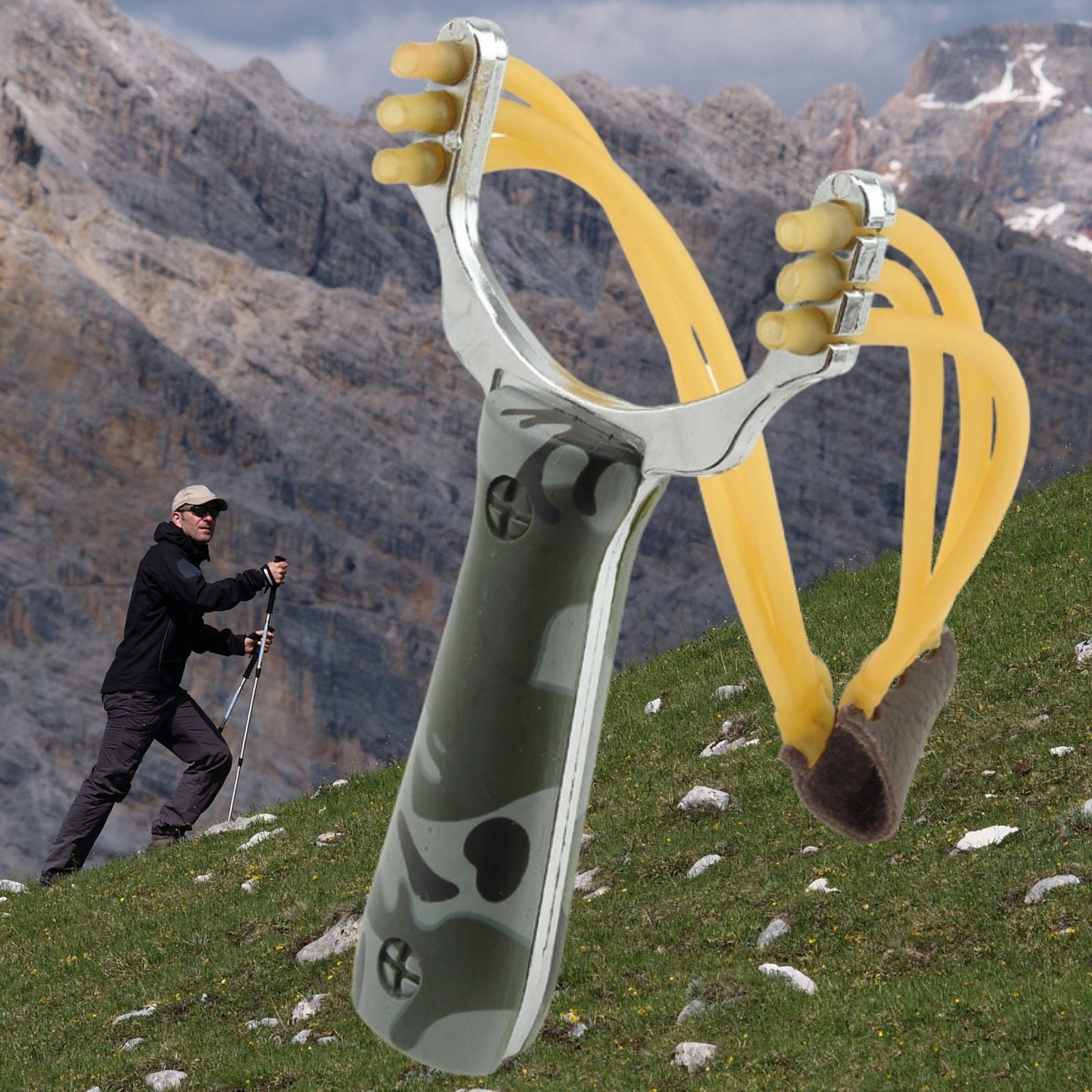 Professional Slingshot with Camo Handle for Outdoor Practice