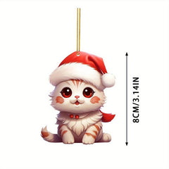 Pink Christmas Cat Cartoon Car Decoration Christmas Tree Decoration