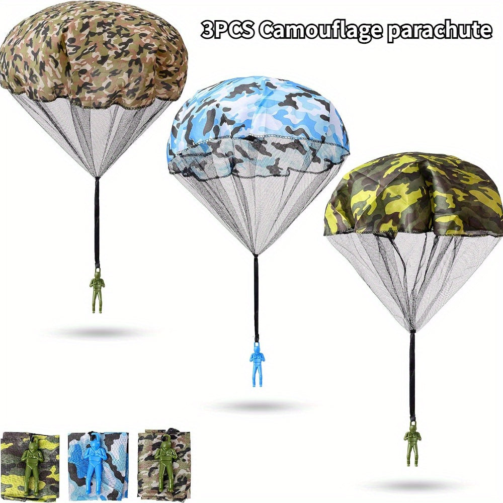 Army Camouflage Parachute Toys Outdoor Flying Parachute Outside Toys