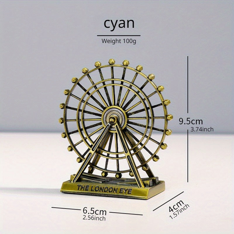 European Style Retro Zinc Alloy Ferris Wheel Model Decoration