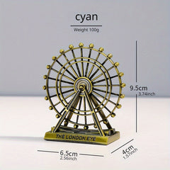 European Style Retro Zinc Alloy Ferris Wheel Model Decoration
