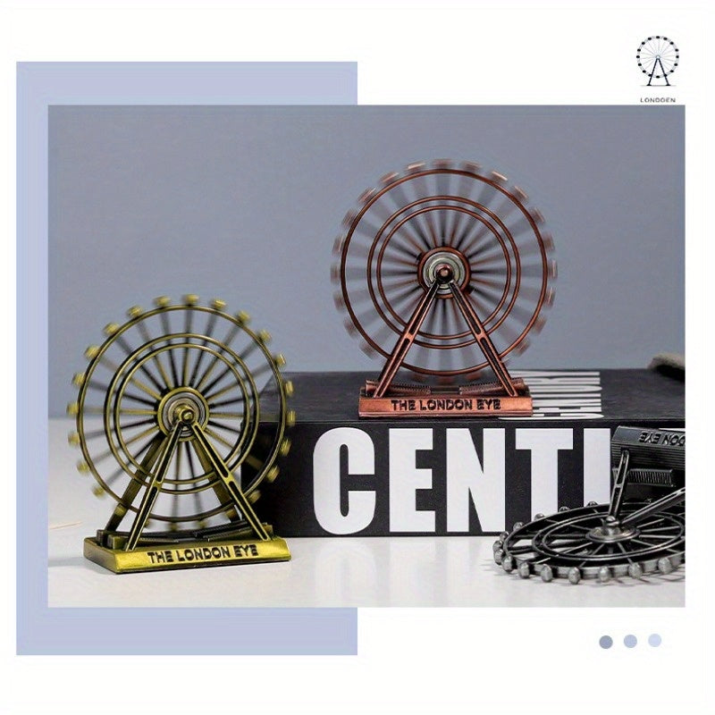 European Style Retro Zinc Alloy Ferris Wheel Model Decoration