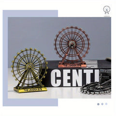 European Style Retro Zinc Alloy Ferris Wheel Model Decoration
