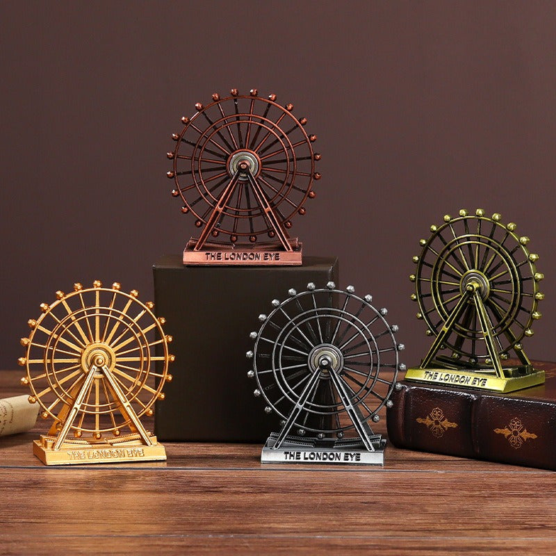 European Style Retro Zinc Alloy Ferris Wheel Model Decoration