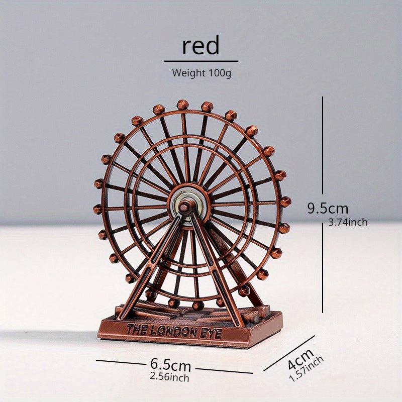 European Style Retro Zinc Alloy Ferris Wheel Model Decoration
