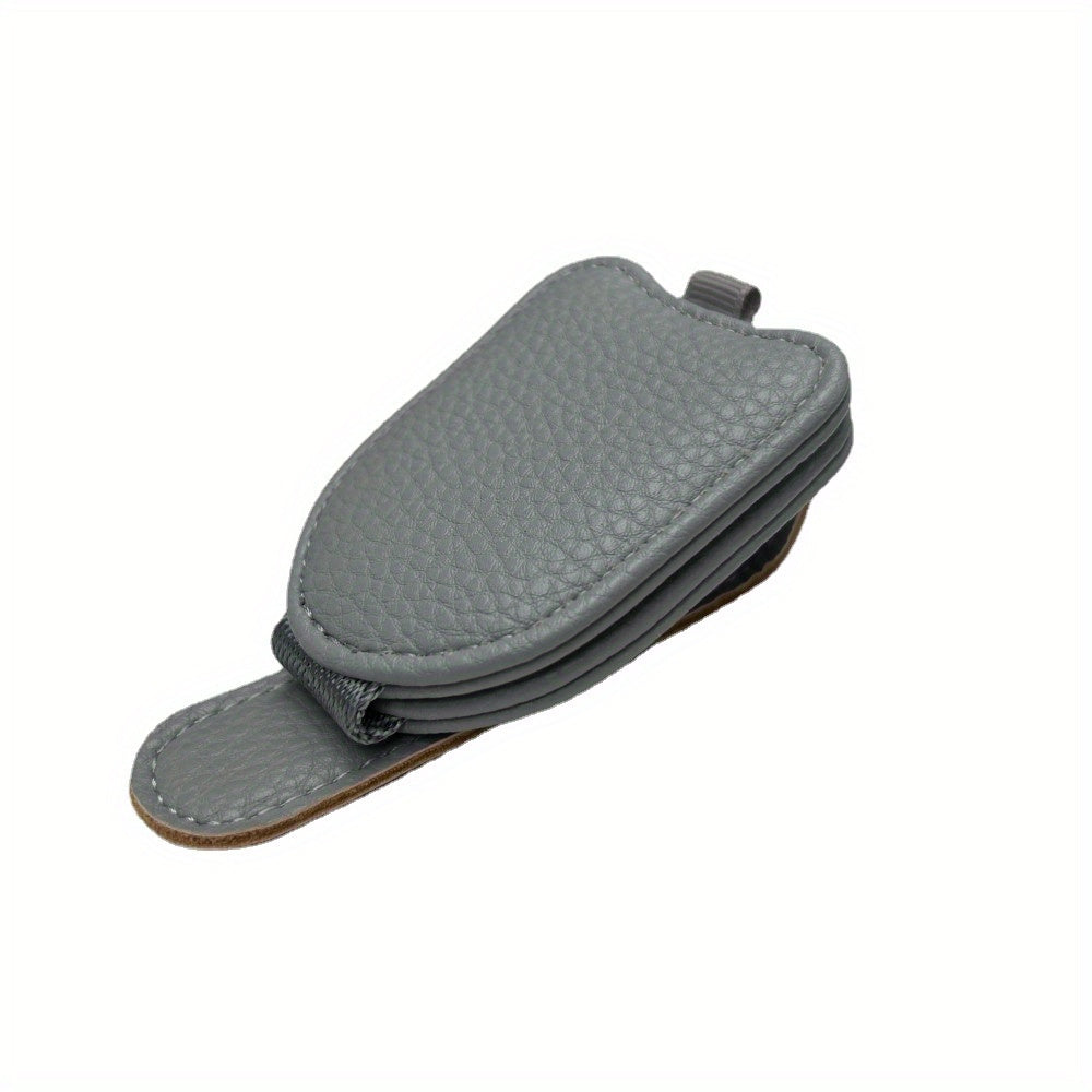 Universal Car Visor Sunglasses Holder PU Leather Eyeglasses Hanger
