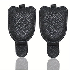 Universal Car Visor Sunglasses Holder PU Leather Eyeglasses Hanger