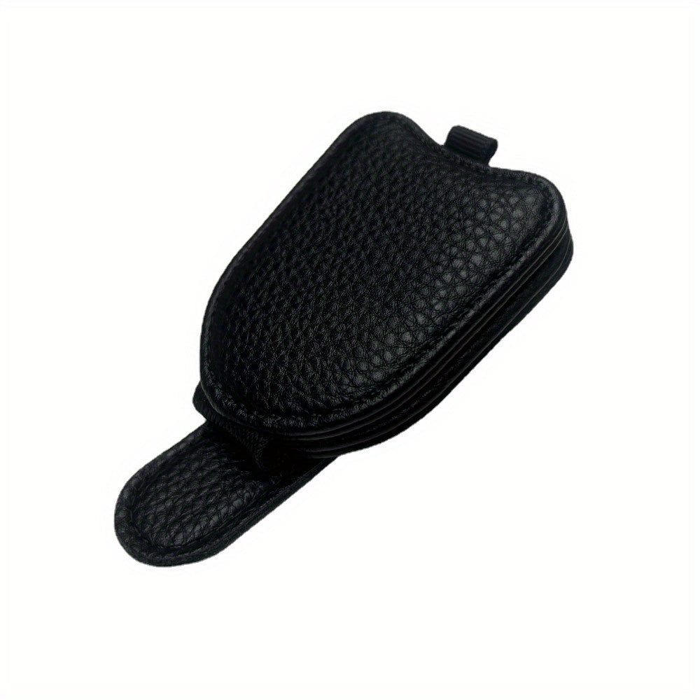 Universal Car Visor Sunglasses Holder PU Leather Eyeglasses Hanger
