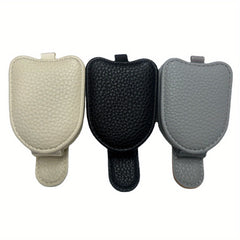 Universal Car Visor Sunglasses Holder PU Leather Eyeglasses Hanger