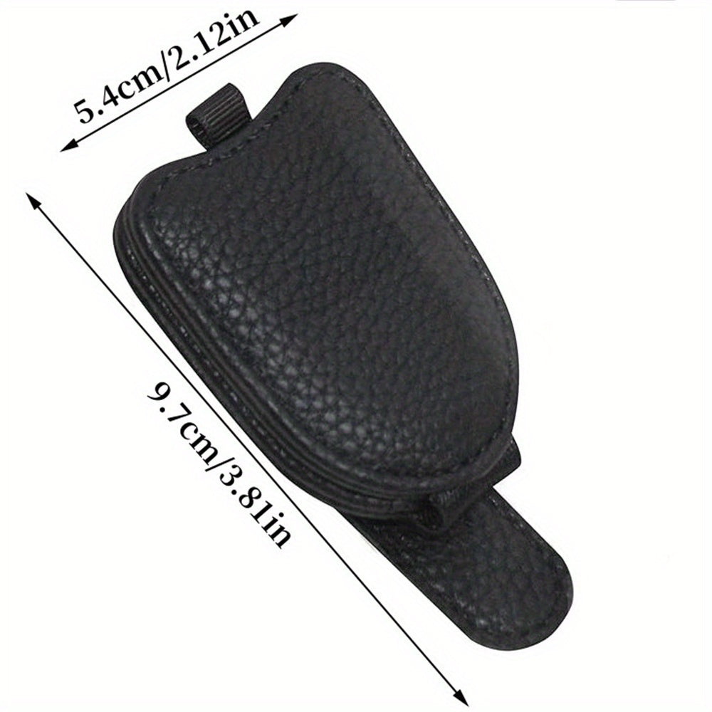 Universal Car Visor Sunglasses Holder PU Leather Eyeglasses Hanger