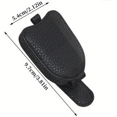 Universal Car Visor Sunglasses Holder PU Leather Eyeglasses Hanger