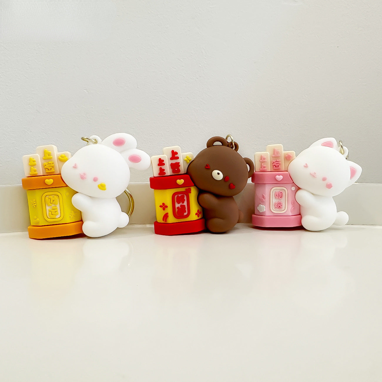 Lucky Cartoon Keychain Three-dimensional Doll Car Bag Hanging Decoration