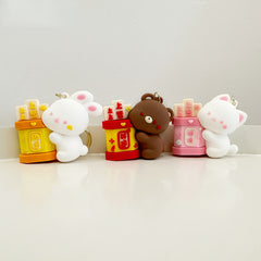 Lucky Cartoon Keychain Three-dimensional Doll Car Bag Hanging Decoration