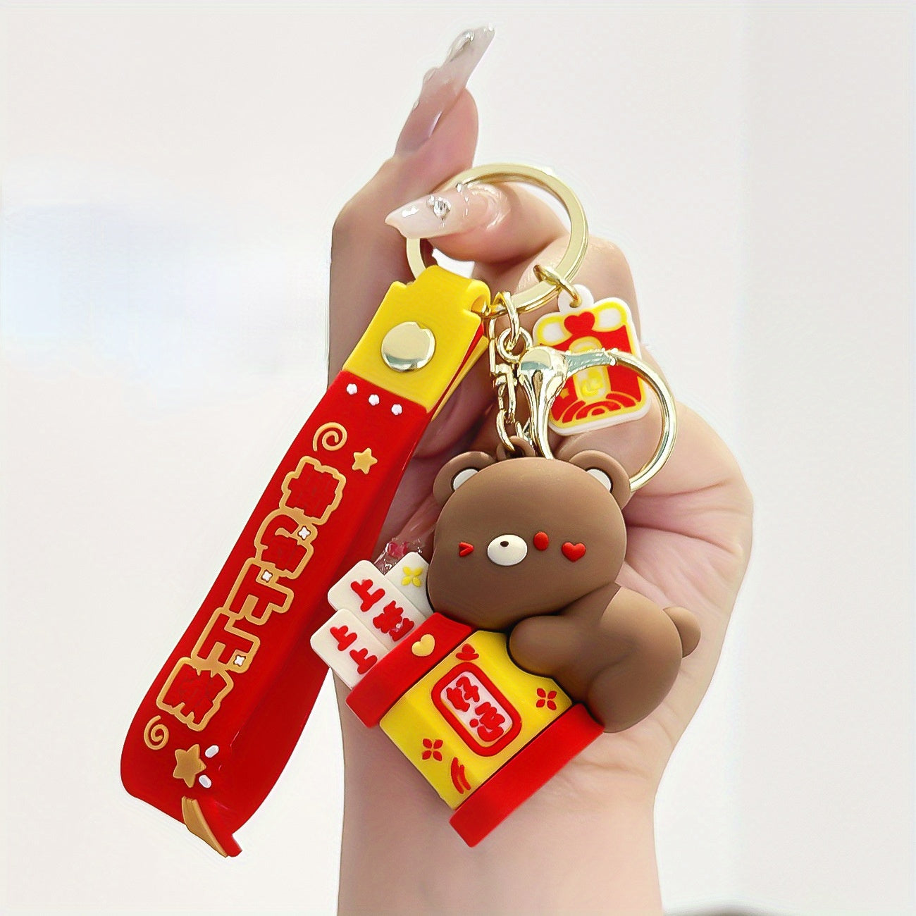 Lucky Cartoon Keychain Three-dimensional Doll Car Bag Hanging Decoration
