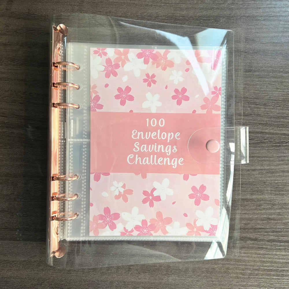100pcs Money Saving Envelope Binder w/ Tracking Paper & Pockets