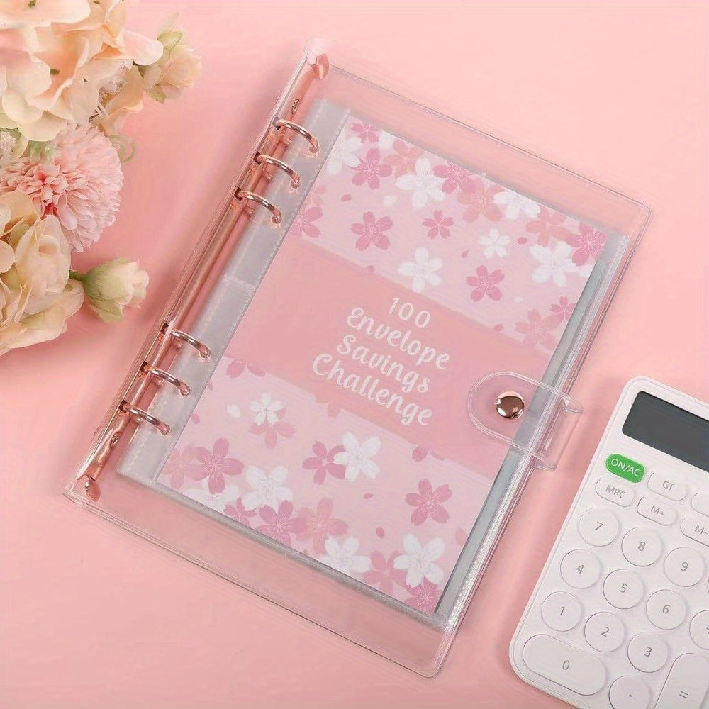 100pcs Money Saving Envelope Binder w/ Tracking Paper & Pockets