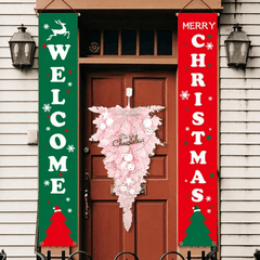 Pink Pine Teardrop Swag w/ Christmas Balls & Upside Down Tree Dec