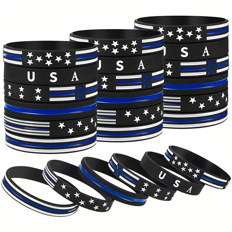 American Flag Pattern Silicone Bracelets for Women