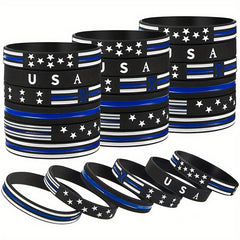 American Flag Pattern Silicone Bracelets for Women