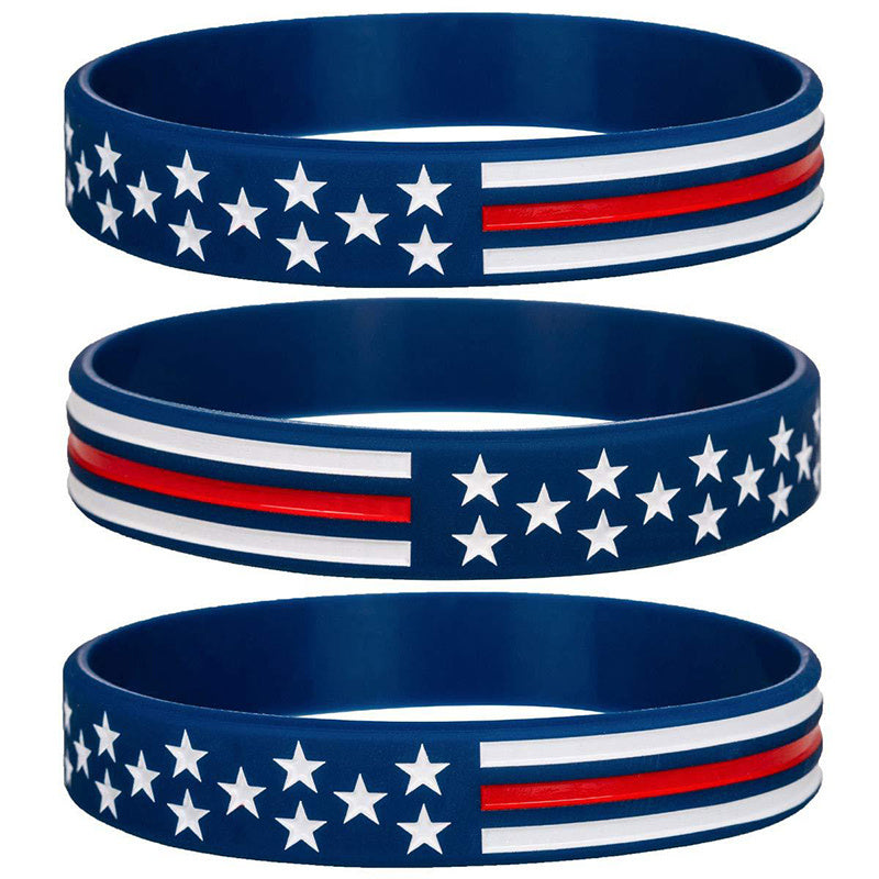 American Flag Pattern Silicone Bracelets for Women