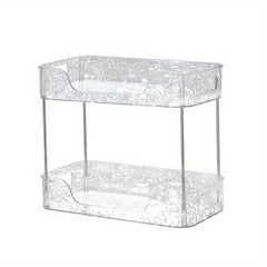 Transparent Double Layer Storage Rack for Cosmetics and Coffee Cups