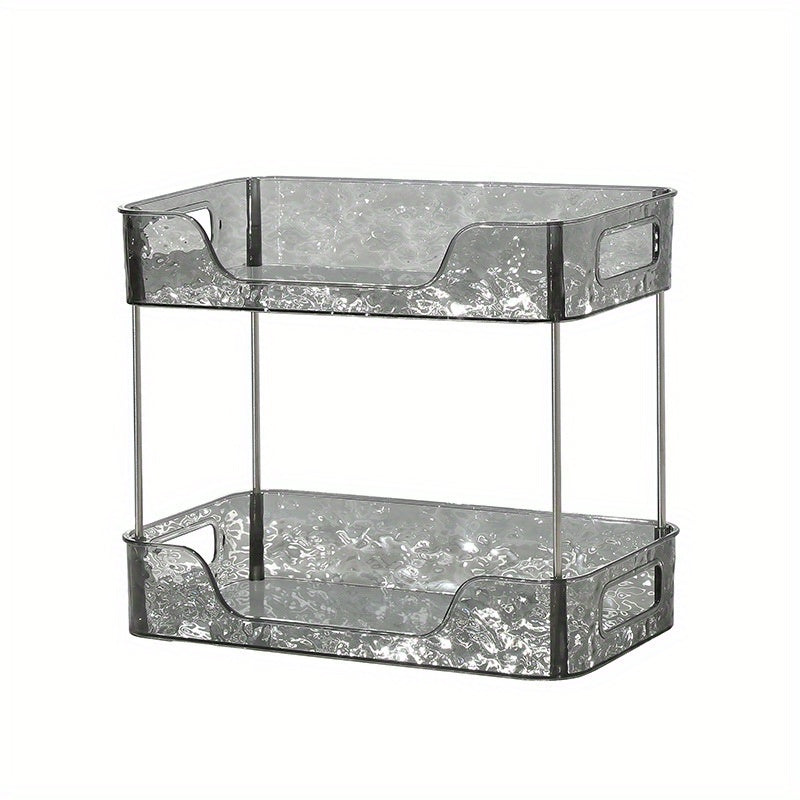 Transparent Double Layer Storage Rack for Cosmetics and Coffee Cups