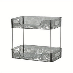Transparent Double Layer Storage Rack for Cosmetics and Coffee Cups