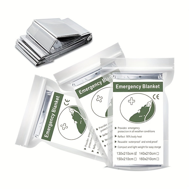 2pcs Emergency Mylar Thermal Blankets for Survival Outdoors