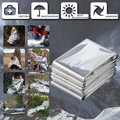 2pcs Emergency Mylar Thermal Blankets for Survival Outdoors