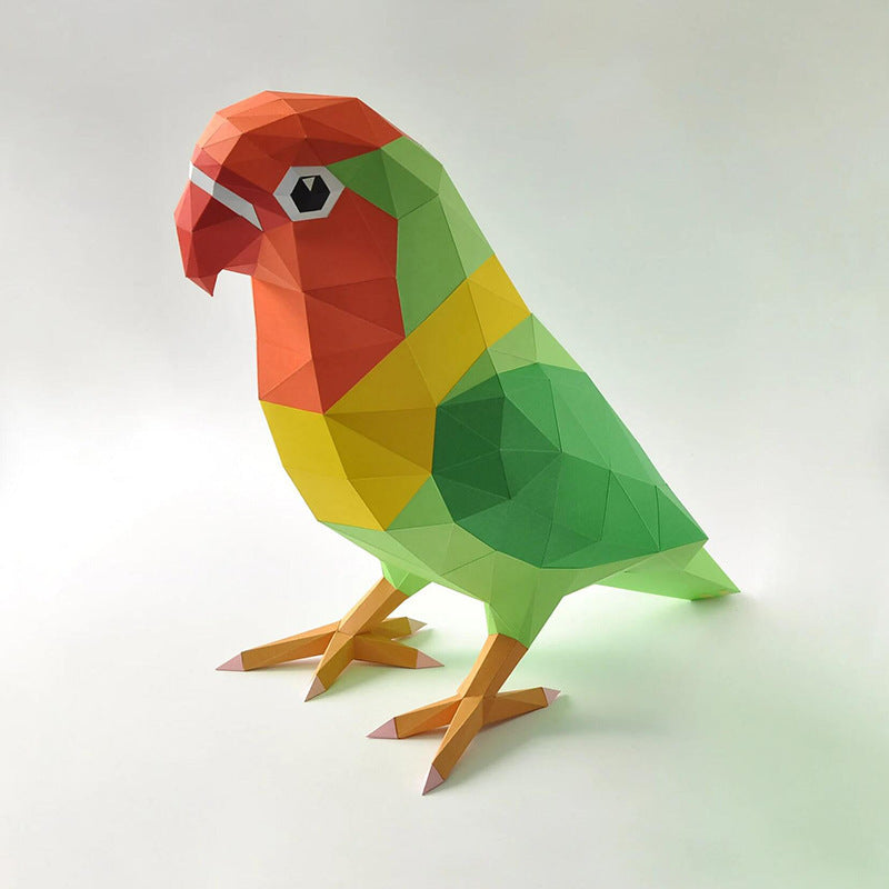 Parrot Paper Model Library Office Bedroom Living Room Decor DIY Gift