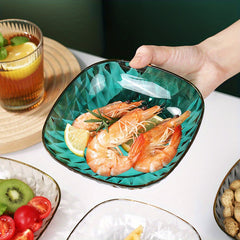 4pcs High-end Transparent Bone Plates for Dining Table, Snacks, Fruits, Candies