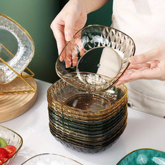 4pcs High-end Transparent Bone Plates for Dining Table, Snacks, Fruits, Candies