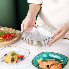 4pcs High-end Transparent Bone Plates for Dining Table, Snacks, Fruits, Candies