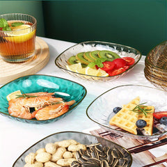 4pcs High-end Transparent Bone Plates for Dining Table, Snacks, Fruits, Candies