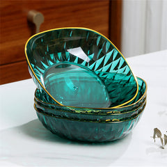 4pcs High-end Transparent Bone Plates for Dining Table, Snacks, Fruits, Candies