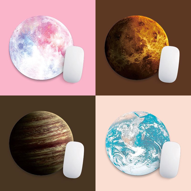 Planet Series Round Mouse Pad Small Cartoon Creative Computer Desk Pad