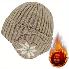 Winter Warm Knitted Hat For Men Women Velvet Warm Hat Outdoor Coldproof Ear Prot