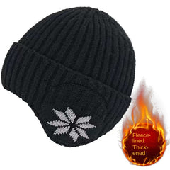 Winter Warm Knitted Hat For Men Women Velvet Warm Hat Outdoor Coldproof Ear Prot