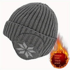 Winter Warm Knitted Hat For Men Women Velvet Warm Hat Outdoor Coldproof Ear Prot