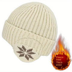Winter Warm Knitted Hat For Men Women Velvet Warm Hat Outdoor Coldproof Ear Prot
